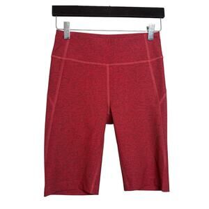 Outdoor Voices red high waist biker shorts activewear gym workout women's small